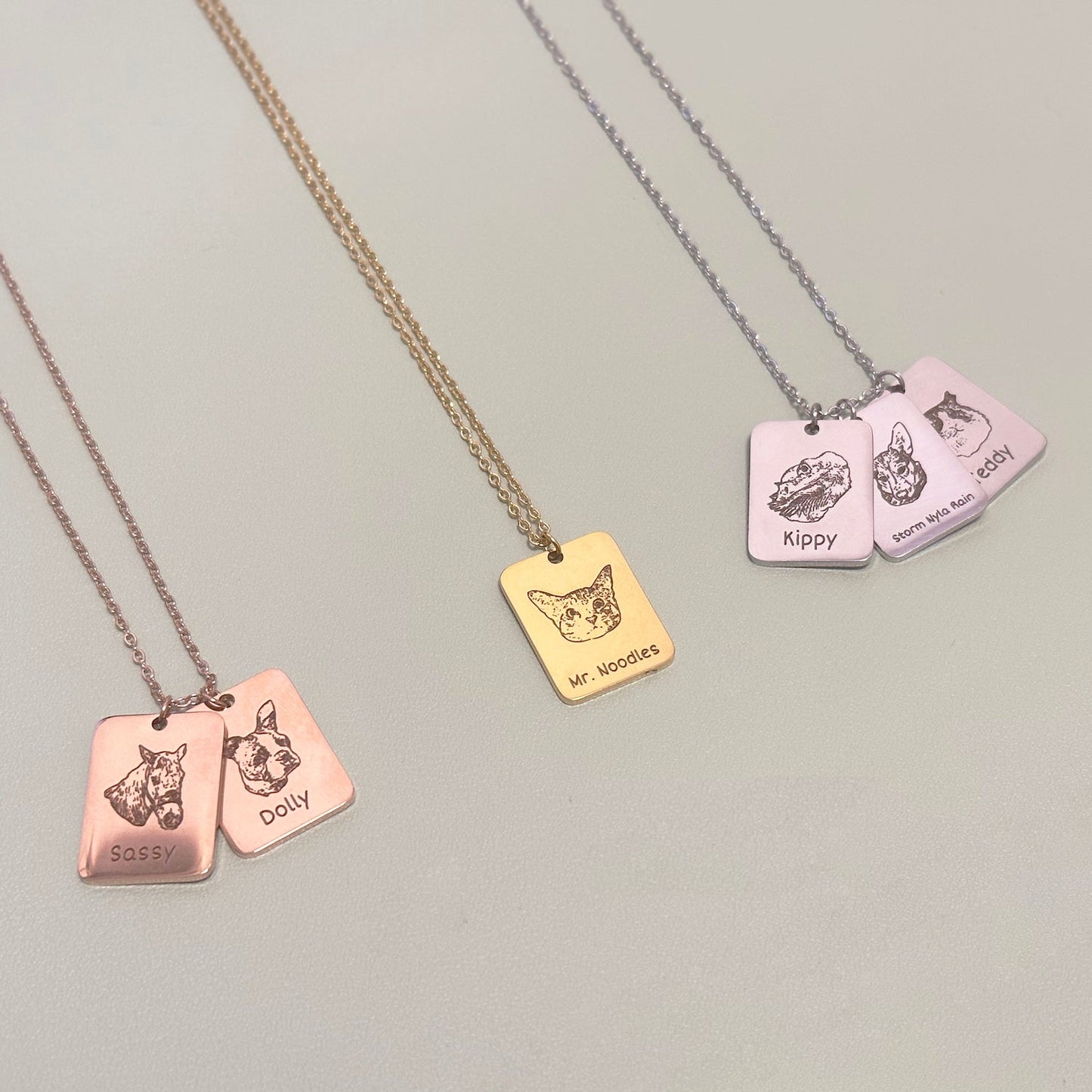 Planethousepet™ Custom Pet Face Necklace Rect