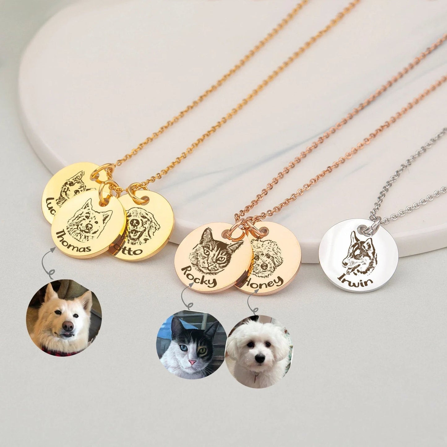 Planethousepet™ Custom Pet Face Necklace