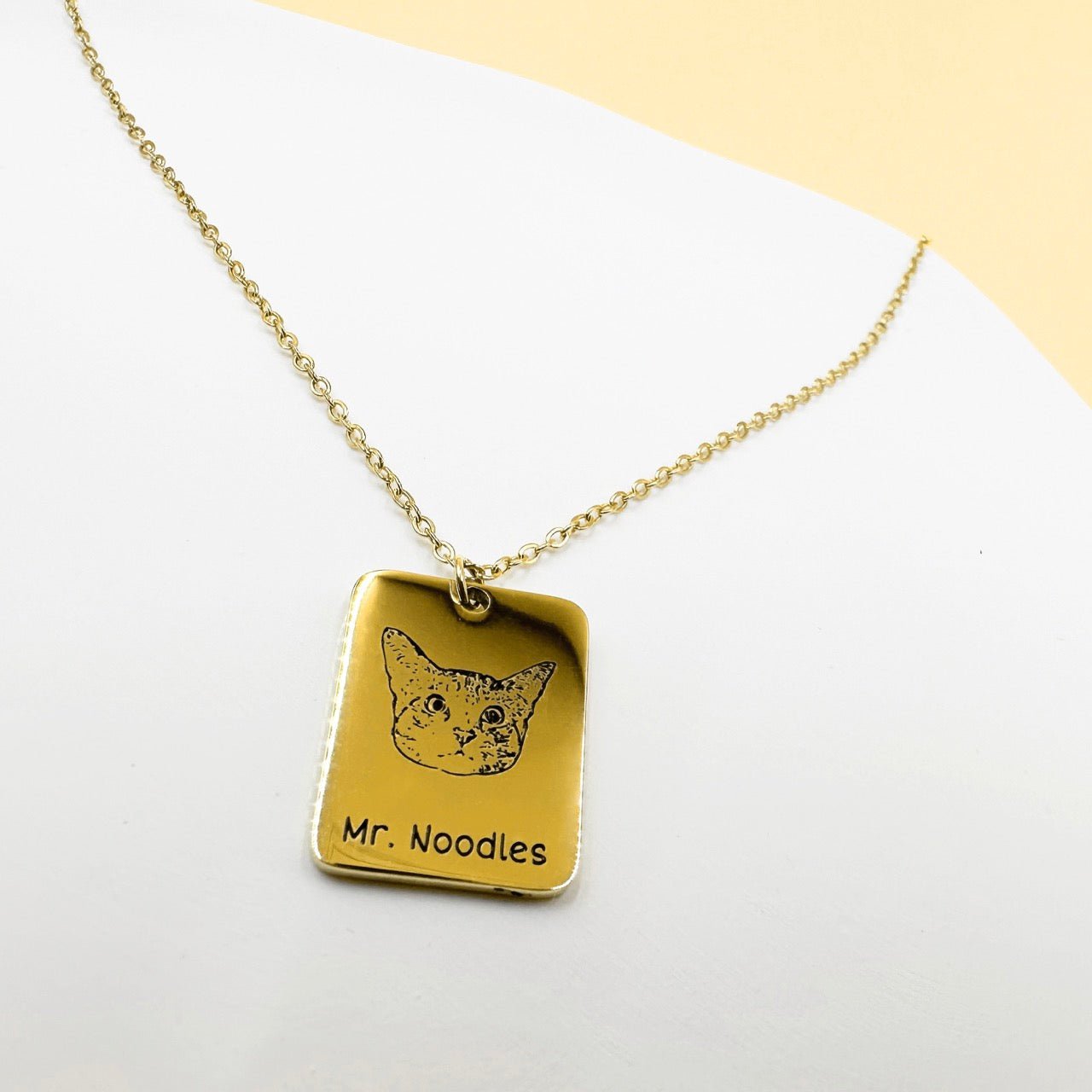 Boltiesd™ Pet Portrait Name Necklace Rect - Boltiesd™