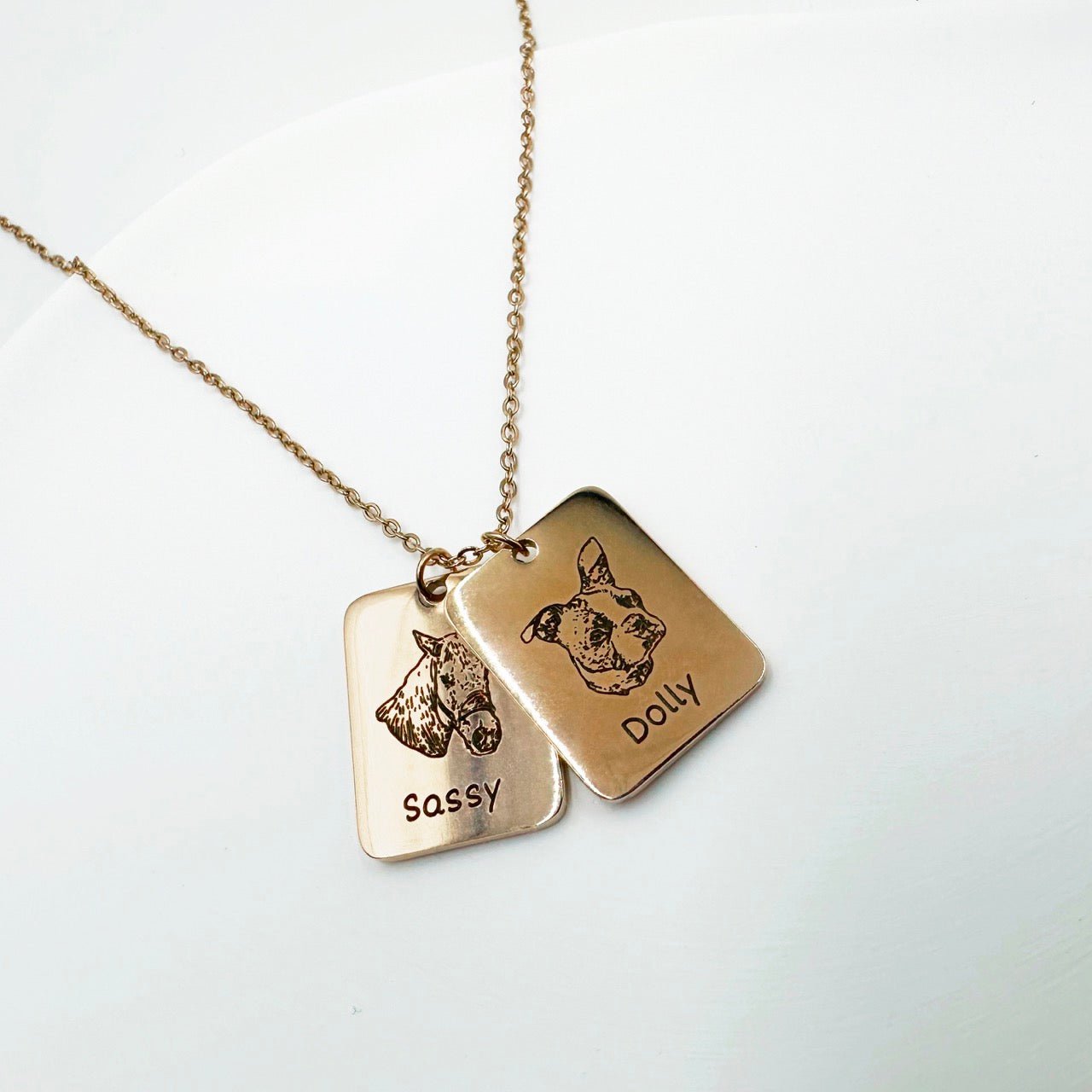 Boltiesd™ Pet Portrait Name Necklace Rect - Boltiesd™