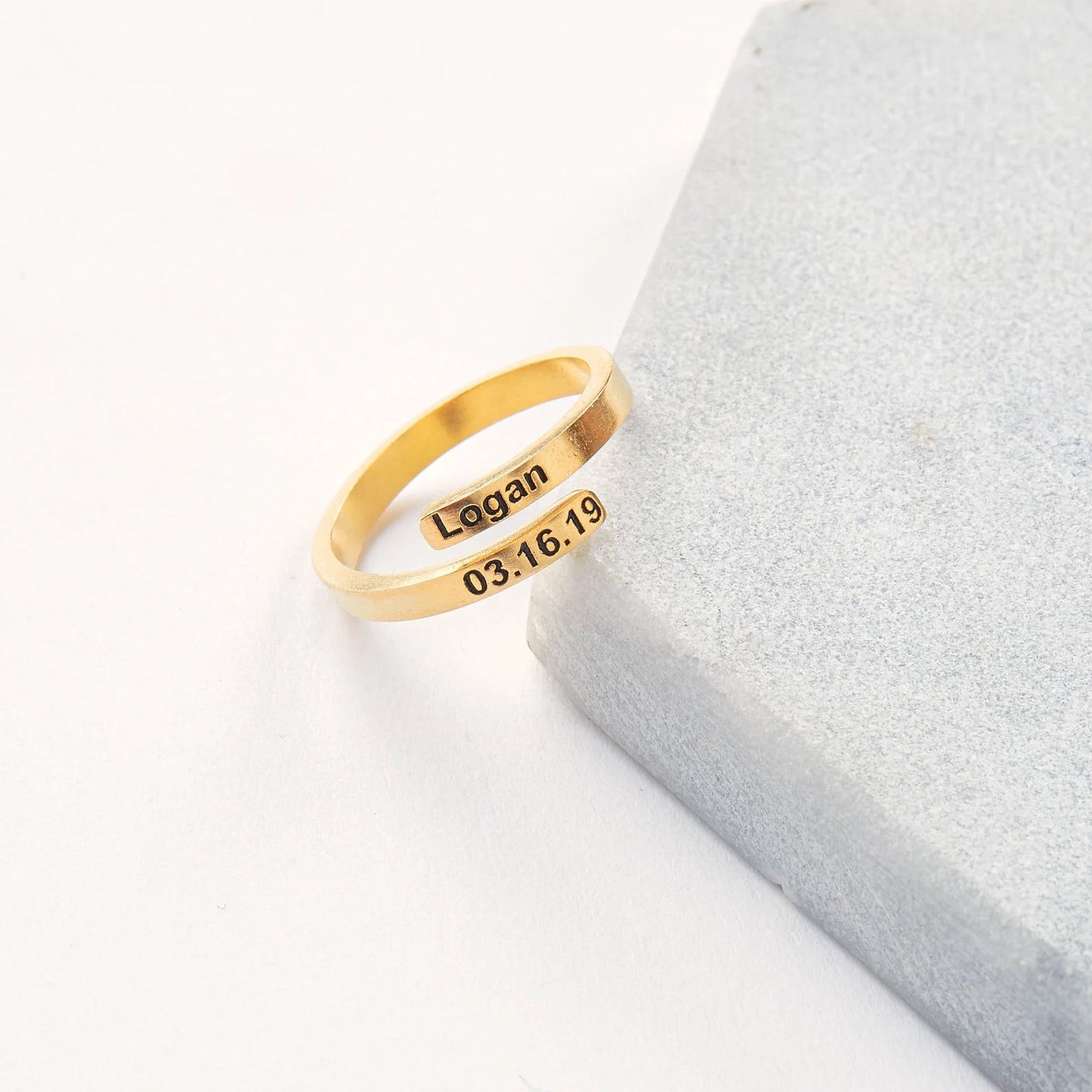 Planethousepet™ Wrap Name Ring in Sterling Silver